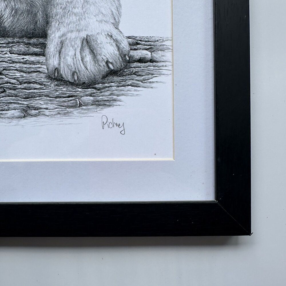 Vintage Bullmastiff Puppy Hand Signed Print Framed Roger Pidney Davidson Art - Picture 5 of 10